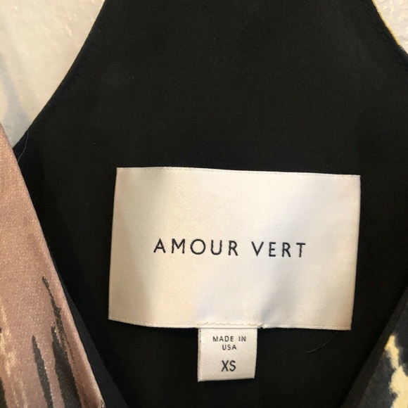 SALE! Amour Vert Water Color Racer Back Silk Dress XS - Picture 4 of 5